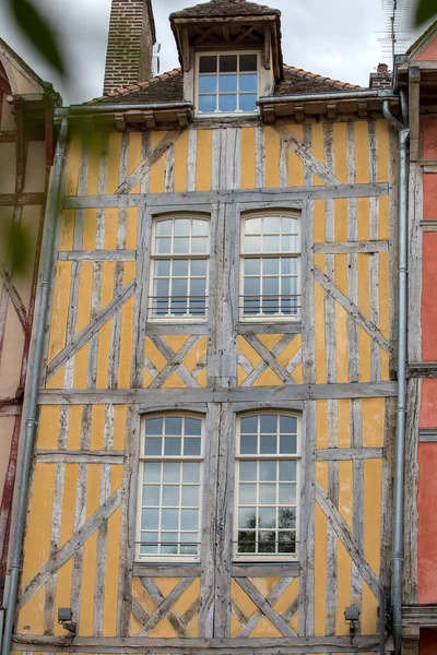 Edifícios Antigos Meia Madeira Troyes Aube Champagne Ardenne França — Fotografia de Stock