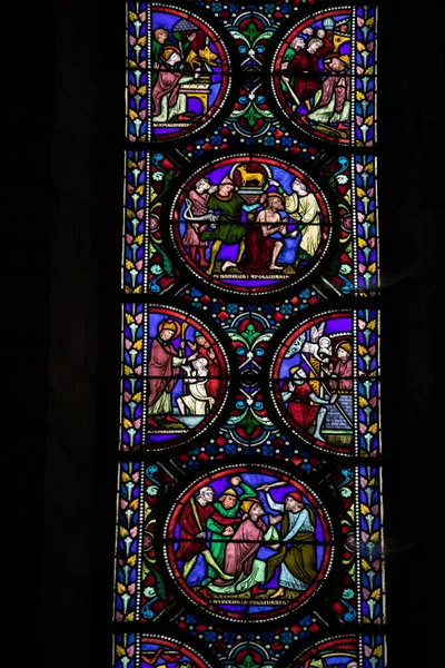 Troyes France August 2018 Colorful Stained Glass Windows Troyes Cathedral — Stock Photo, Image