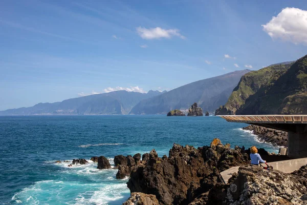 Kustlinjen Porto Moniz Madeira Portugal — Stockfoto