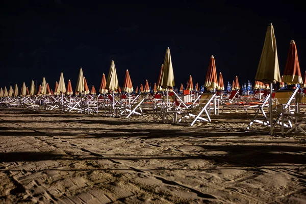 Ein Einsamer Strand Lido Camaiore Einem Bei Italienern Beliebten Badeort — Stockfoto