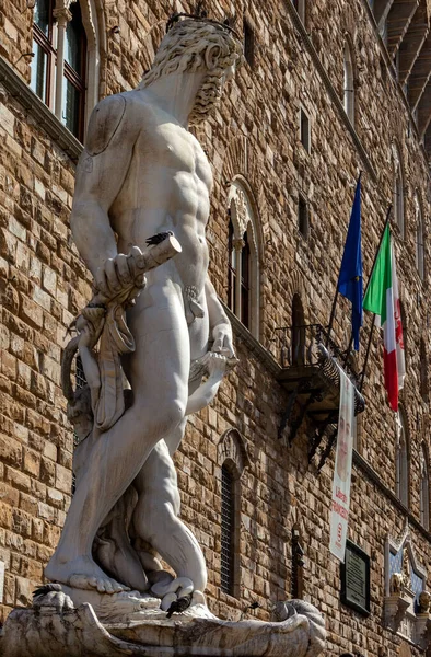 Fontána Neptun Bartolomeo Ammannati Piazza Della Signoria Florencie Itálie — Stock fotografie