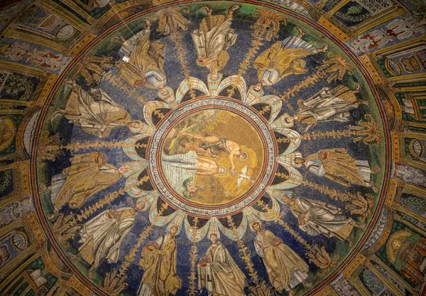 Ravenna Italia Settembre 2019 Mosaico Del Soffitto Nel Battistero Del — Foto Stock