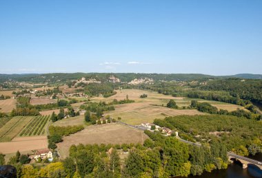 Castelnaud Kalesi, Aquitaine, Fransa Dordogne Nehri Vadisi görünümünü