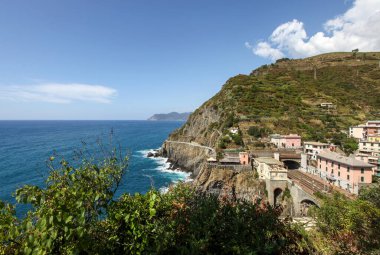 Cinque Terre, Liguria, İtalya 'da Güzel Kıyı Çizgisi