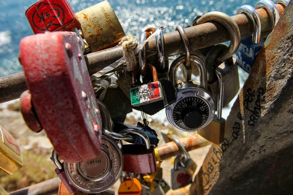 Cinque Terre Italy September 2011 Cinque Terre Road Love Liguria — Stock Photo, Image