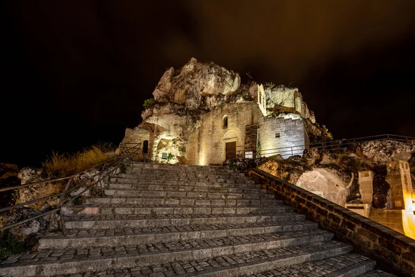 Chiesa Santa Maria Idris Nei Sassi Matera Quartiere Storico Della — Foto Stock