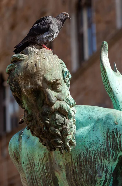 Fonte Neptuno Por Bartolomeo Ammannati Piazza Della Signoria Florença Itália — Fotografia de Stock