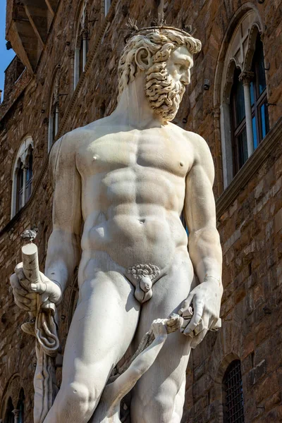 Fontänen Neptunus Bartolomeo Ammannati Piazza Della Signoria Florens Italien — Stockfoto