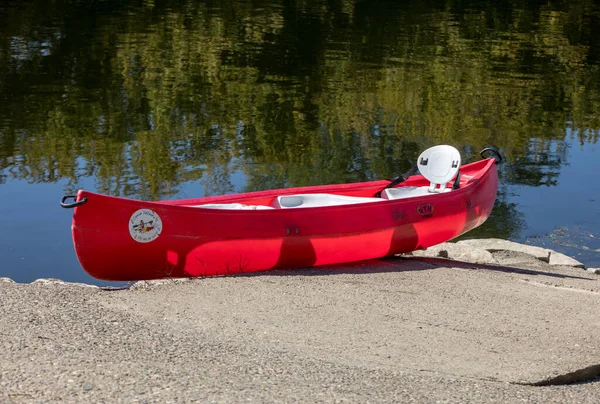 Beynac Cazenac France September 2018 Red Canoe Rent Beynac Cazenac — Stock Photo, Image