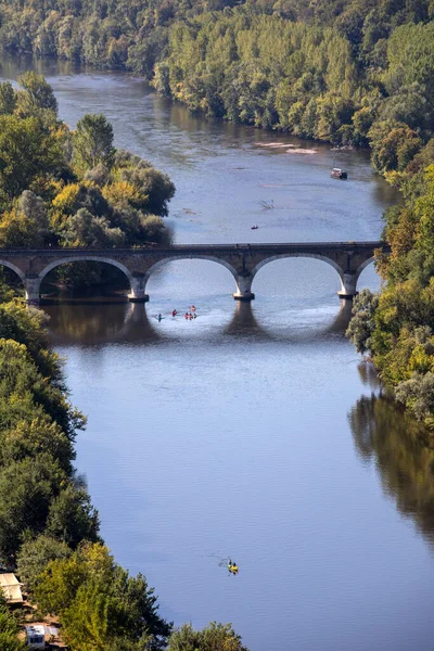 Beynac Cazenac Kalesi Aquitaine Fransa Dan Dordogne Nehri Nin Manzarası — Stok fotoğraf