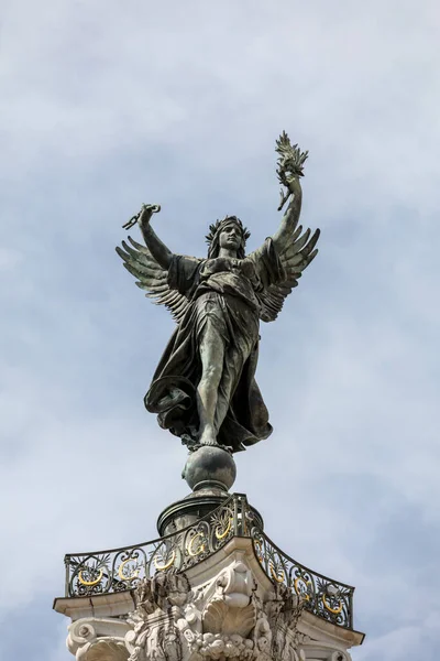 Esplanade Des Quinconces Fontain Του Μνημείου Aux Girondins Στο Μπορντό — Φωτογραφία Αρχείου