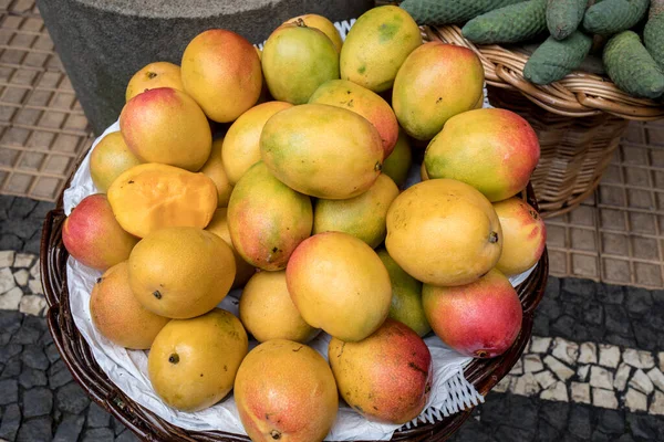 Verse Exotische Vruchten Mercado Dos Lavradores Funchal Madeira Portugal — Stockfoto