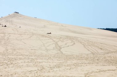 Pilat Kumulu, Avrupa 'nın en uzun kum tepesi. La Teste-de-Buch, Arcachon Körfezi, Aquitaine, Fransa 