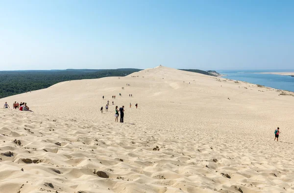 Dune Pilat Γαλλία Σεπτεμβρίου 2018 Άνθρωποι Στον Αμμόλοφο Pilat Τον — Φωτογραφία Αρχείου