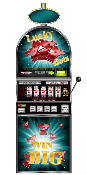 Spelautomat med lucky 7 symbol — Stock vektor