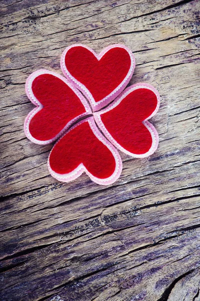 Hearts on wood — Stock Photo, Image