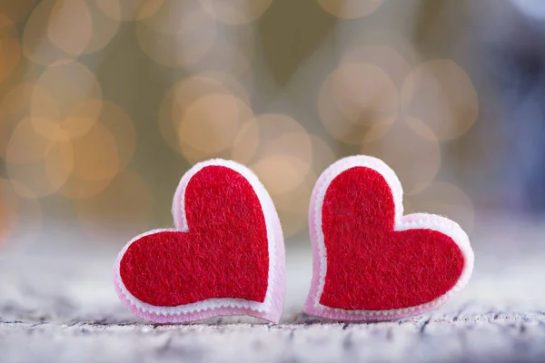Red hearts with beutiful background — Stock Photo, Image