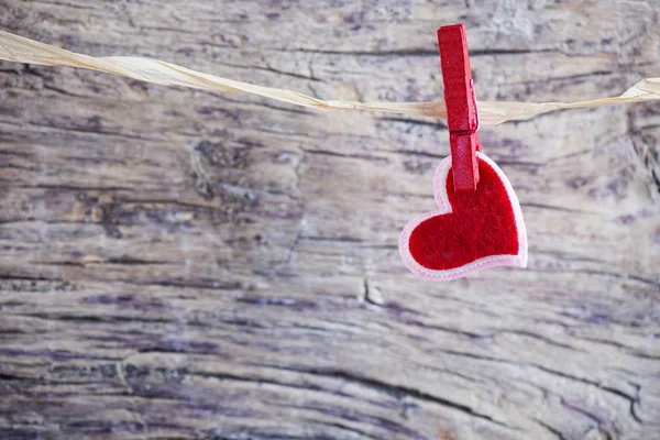 Red hearts hanging — Stock Photo, Image