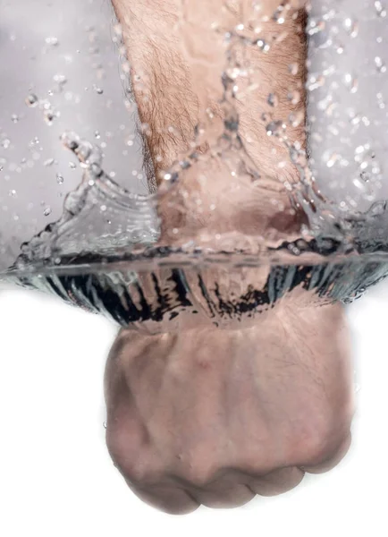 Vuist Raken Water Toevertrouwen Onderwater Zicht — Stockfoto