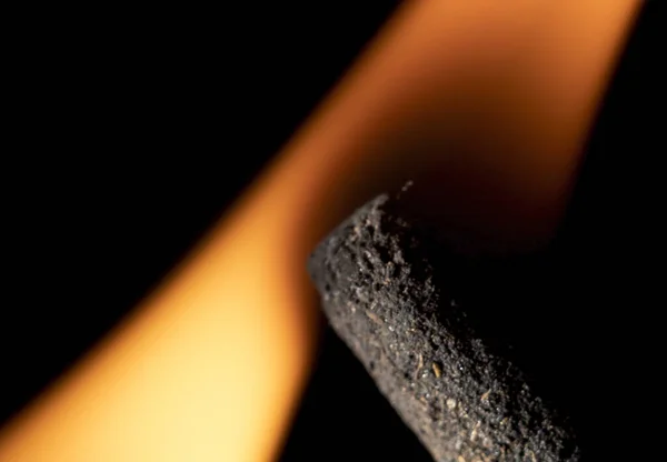 Räucherstäbchen Flamme Und Rauch Nahaufnahme — Stockfoto