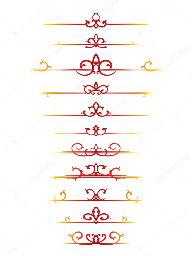 Ornamental calligraphic line page decoration