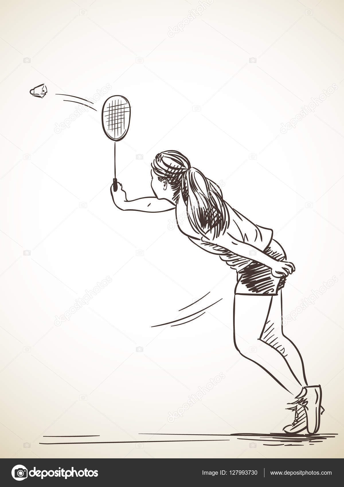 Badminton Outline Drawing Two Rackets Sports Stock Vector (Royalty Free)  1346838728 | Shutterstock