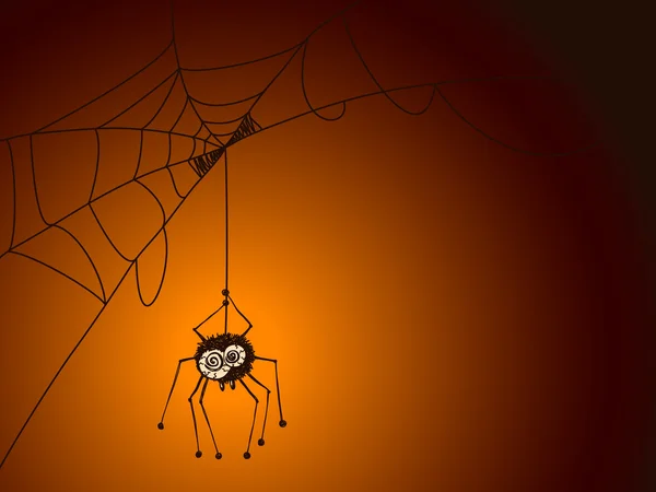 Esboço de Halloween com aranha — Vetor de Stock