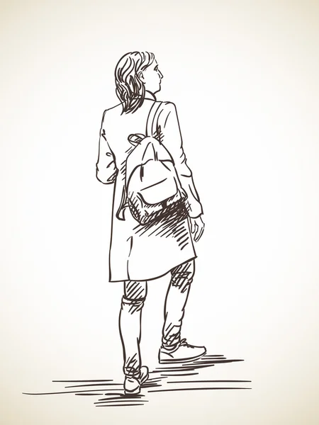 Croquis de femme dessiné à la main — Image vectorielle