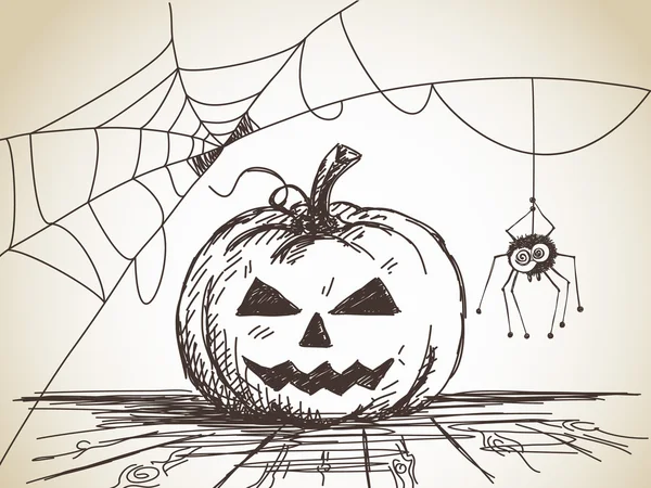 Boceto de halloween dibujado a mano — Archivo Imágenes Vectoriales