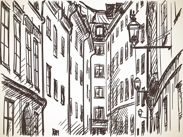 Stockholm street sketch — Stock vektor