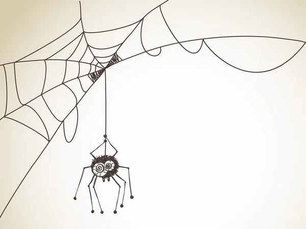 Halloween Sketch with Spider — Stock Vector