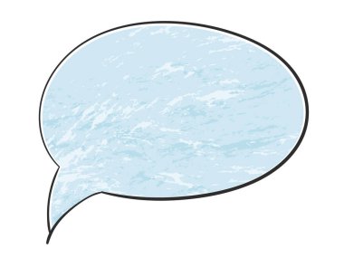 Elle çizilmiş mavi düşünce balonu