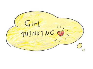 Sarı düşünce balonu el çekilmiş