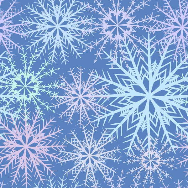 Flocos de neve decorativos sem costura — Vetor de Stock
