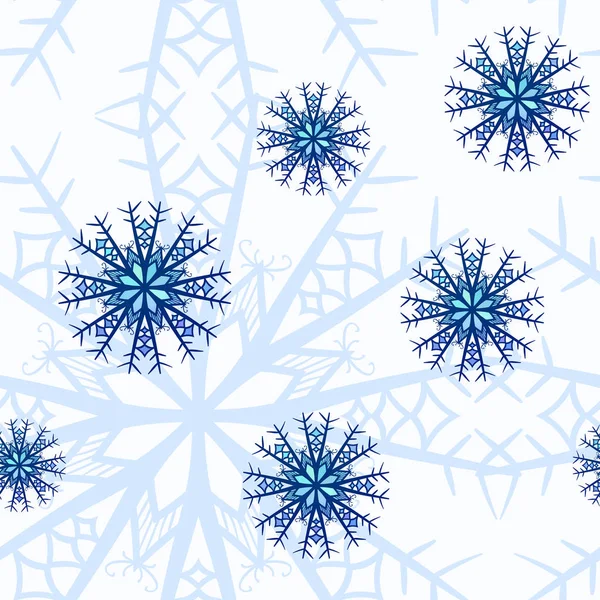 シームレスな装飾的な雪の結晶 — ストックベクタ