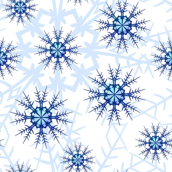 シームレスな装飾的な雪の結晶 — ストックベクタ