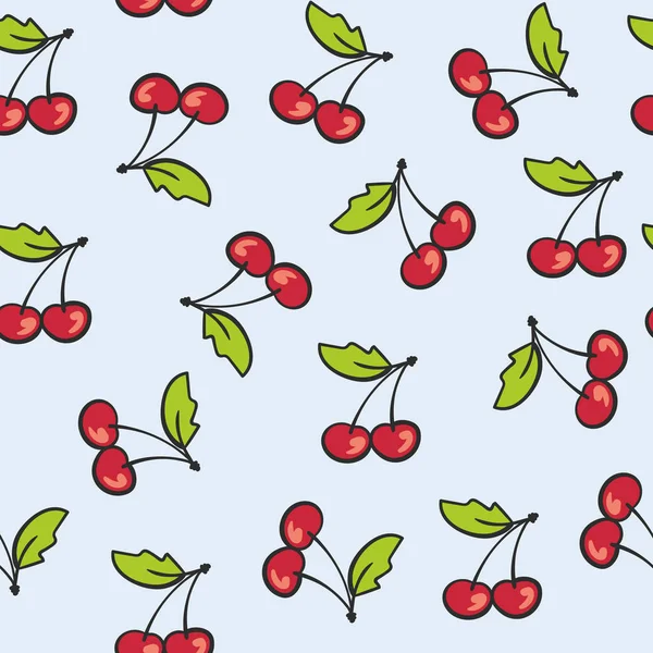 Cerezas rojas dulces — Vector de stock
