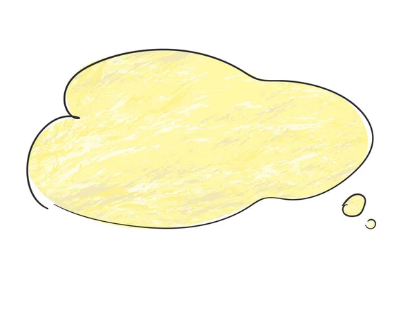 Burbuja de pensamiento amarillo dibujado a mano — Vector de stock