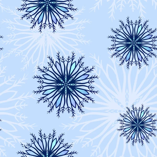 Seamless decorative snowflakes — Stock Vector