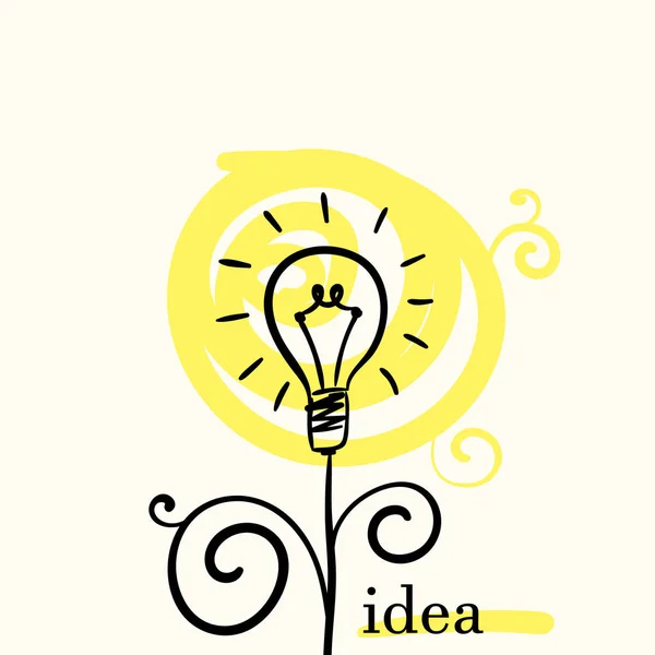 Hand drawn illustration light bulb — Stock Vector