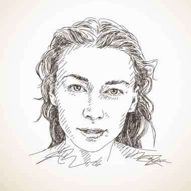 Güzel genç kadın portre