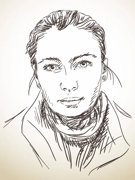 Beau portrait de jeune femme — Image vectorielle