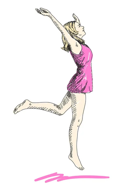 Skiss av dansande kvinna — Stock vektor