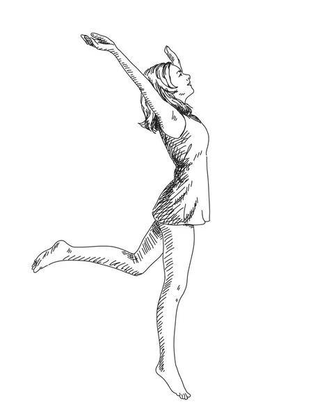 Эскиз женщины-джазмена — стоковый вектор