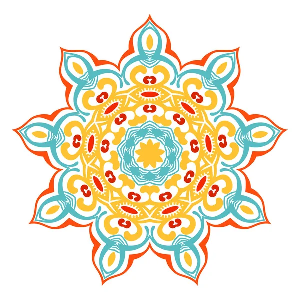 Mandala ornamental redonda — Vetor de Stock