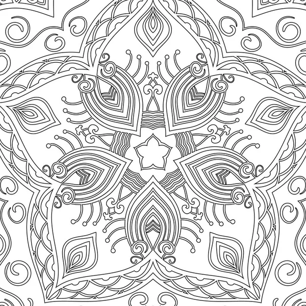 Ornamental mandala for coloring book — Stock Vector