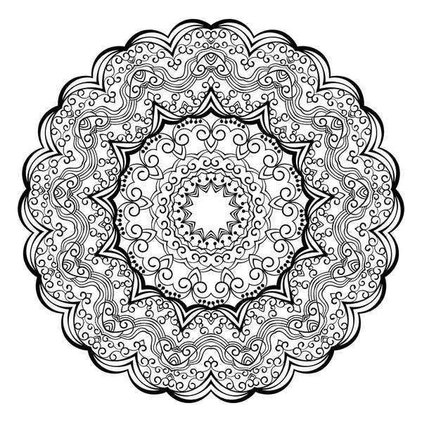 Ornamental mandala for coloring book — Stock Vector