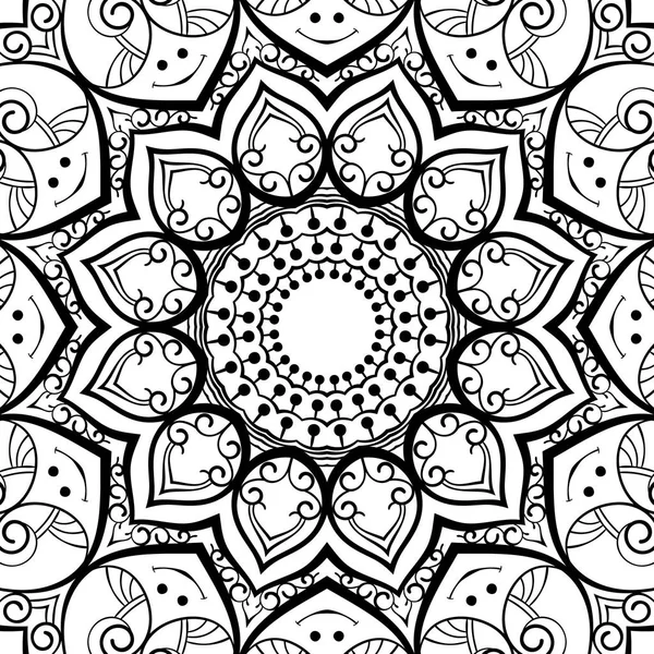 Ornamental mandala for coloring book — Stock Vector