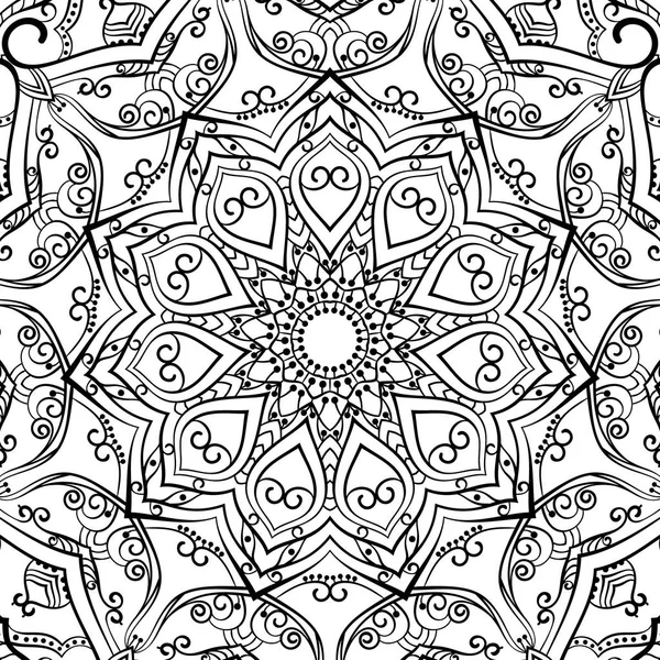 Mandala ornamental para colorear libro — Vector de stock