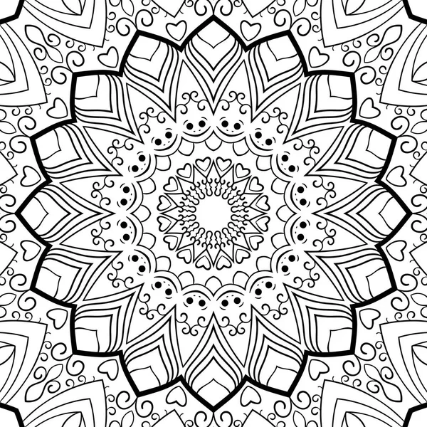 Ornamental mandala for coloring book — Stock Vector